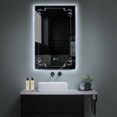 Specchio LED Verticale | Pulsanti touch | Funzione anti-appannamento | Luce bianca fredda - Reyze Serie Good Vibes Modello 5